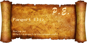 Pangert Eliz névjegykártya